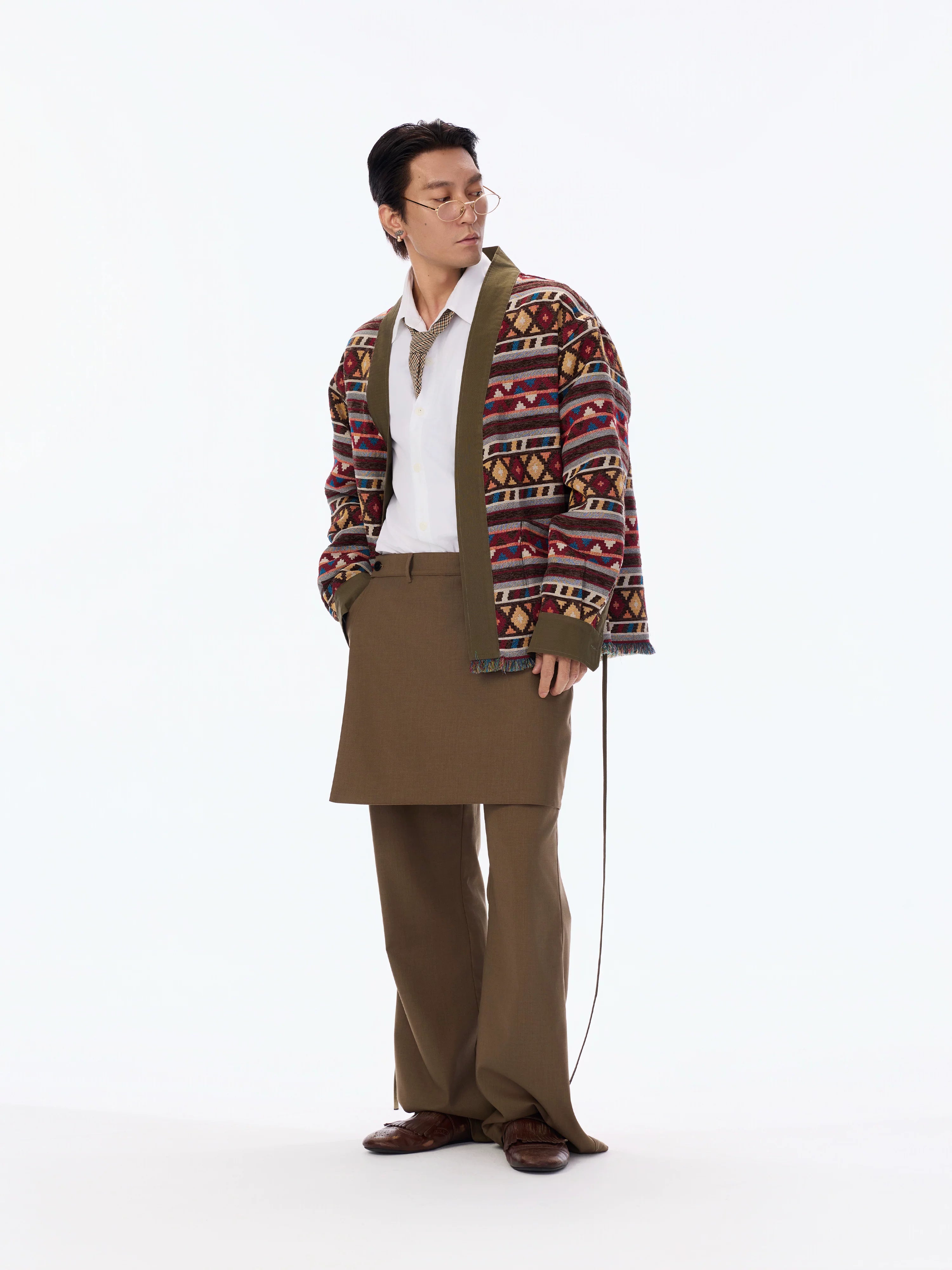 Vintage Jacquard Oversized Kimono Coat