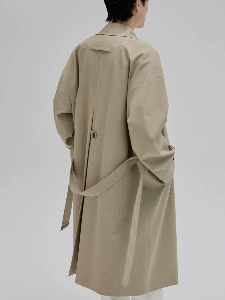 Double Breasted Long Trench Coat