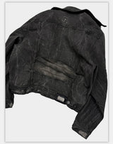 Loose Heavy Washed Distressed Denim Jacket