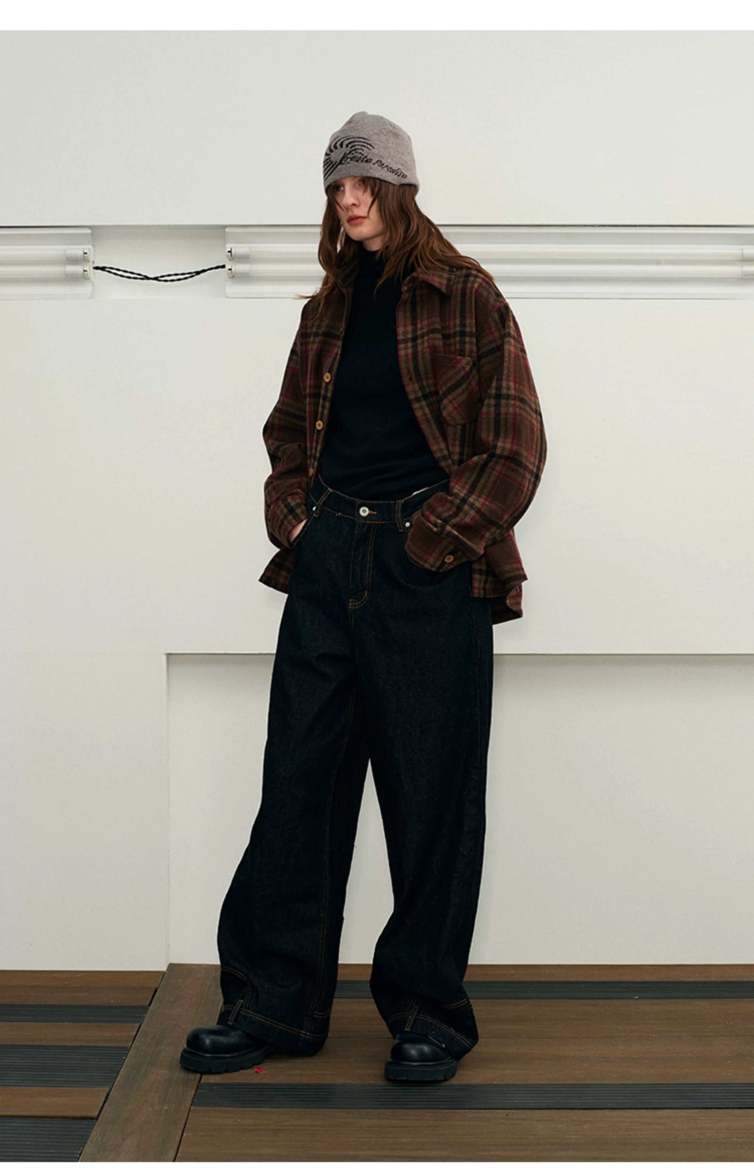 Men's Long-sleeve Plaid Wool Blend Shirt