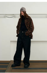 Men's Long-sleeve Plaid Wool Blend Shirt