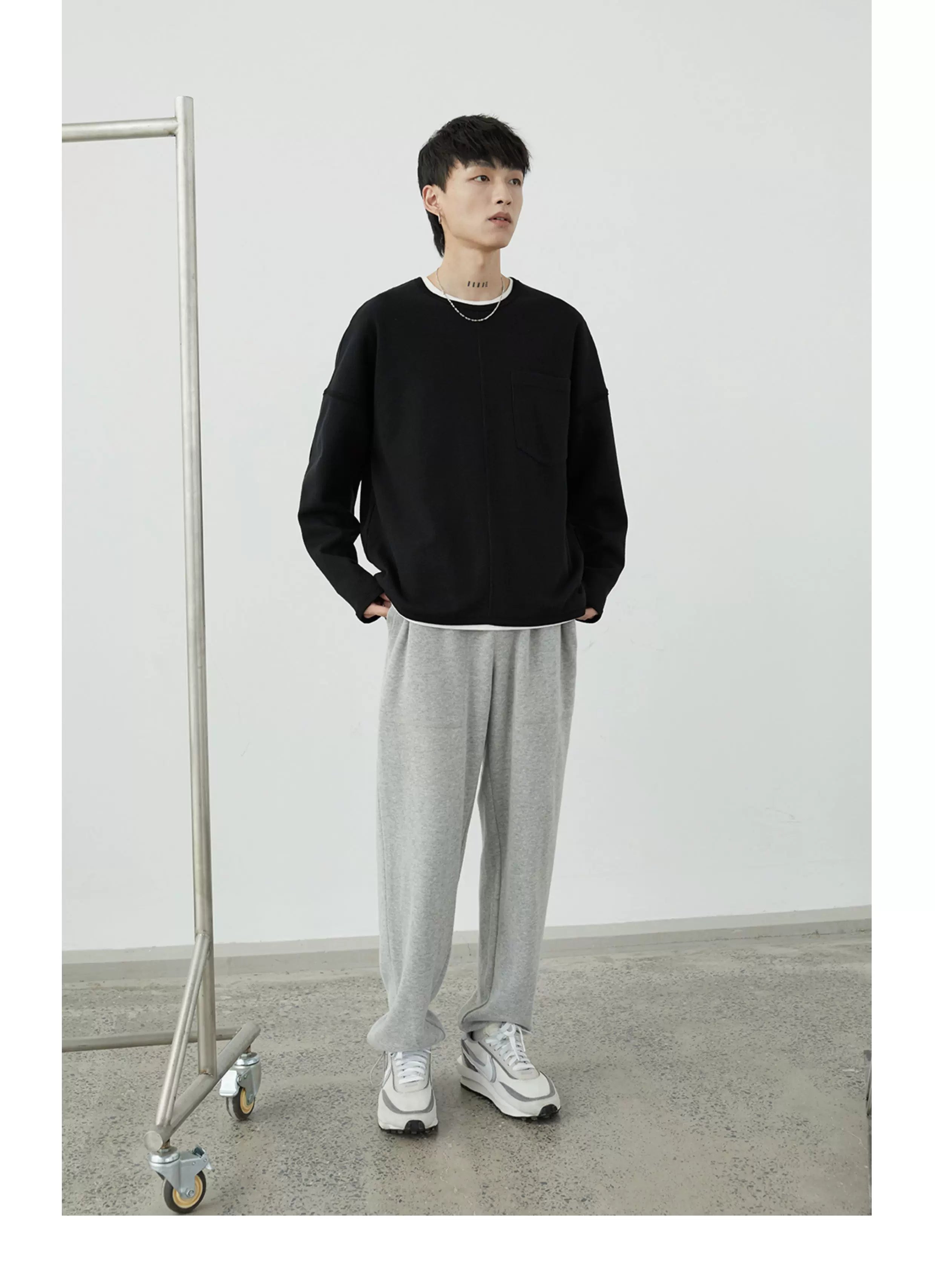 Stripe Plush Drawstring Track Pants