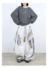 Detachable Distressed Ripped Striped Patchwork Sweatpants