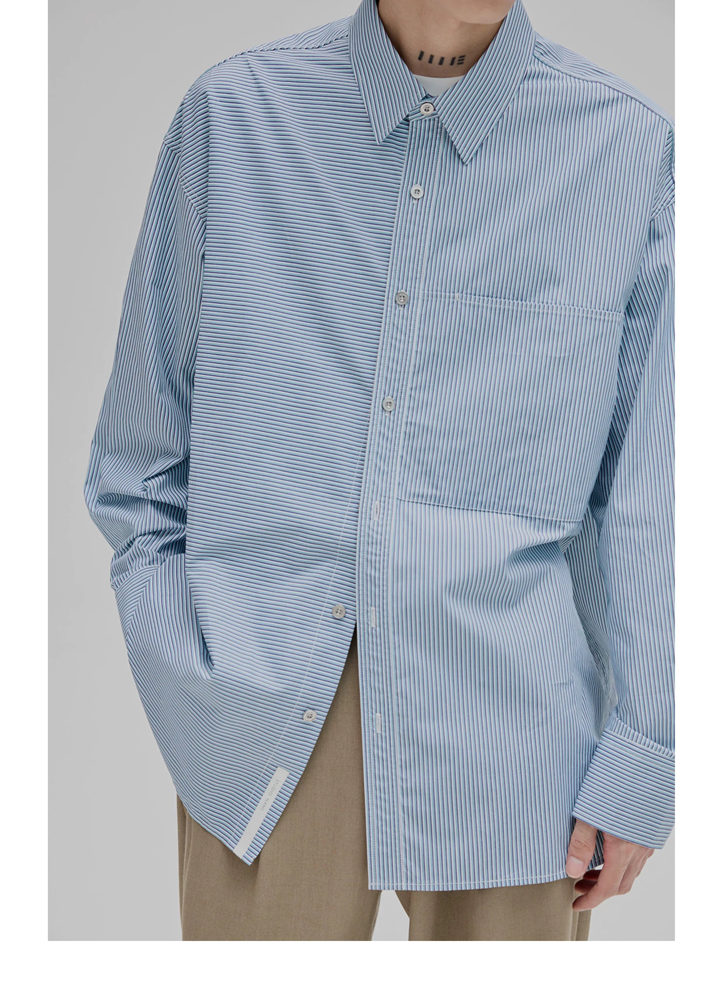 Striped Paneled Pocket Shirt