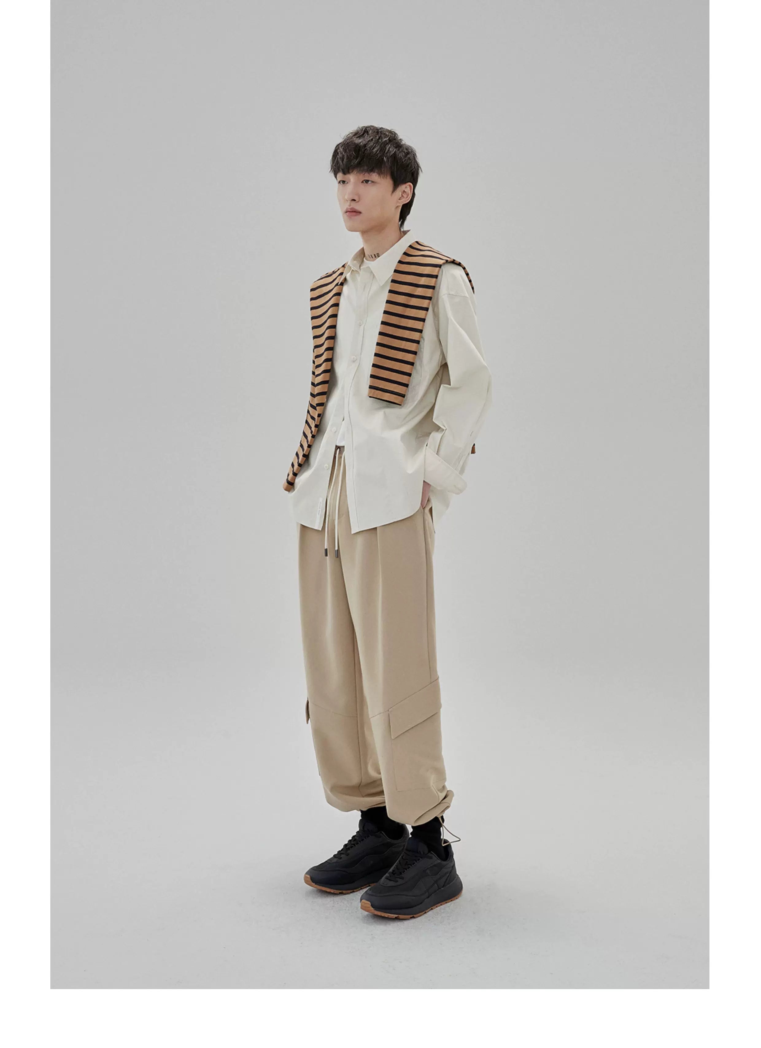 Tapered Drawstring Pocket Cargo Pants