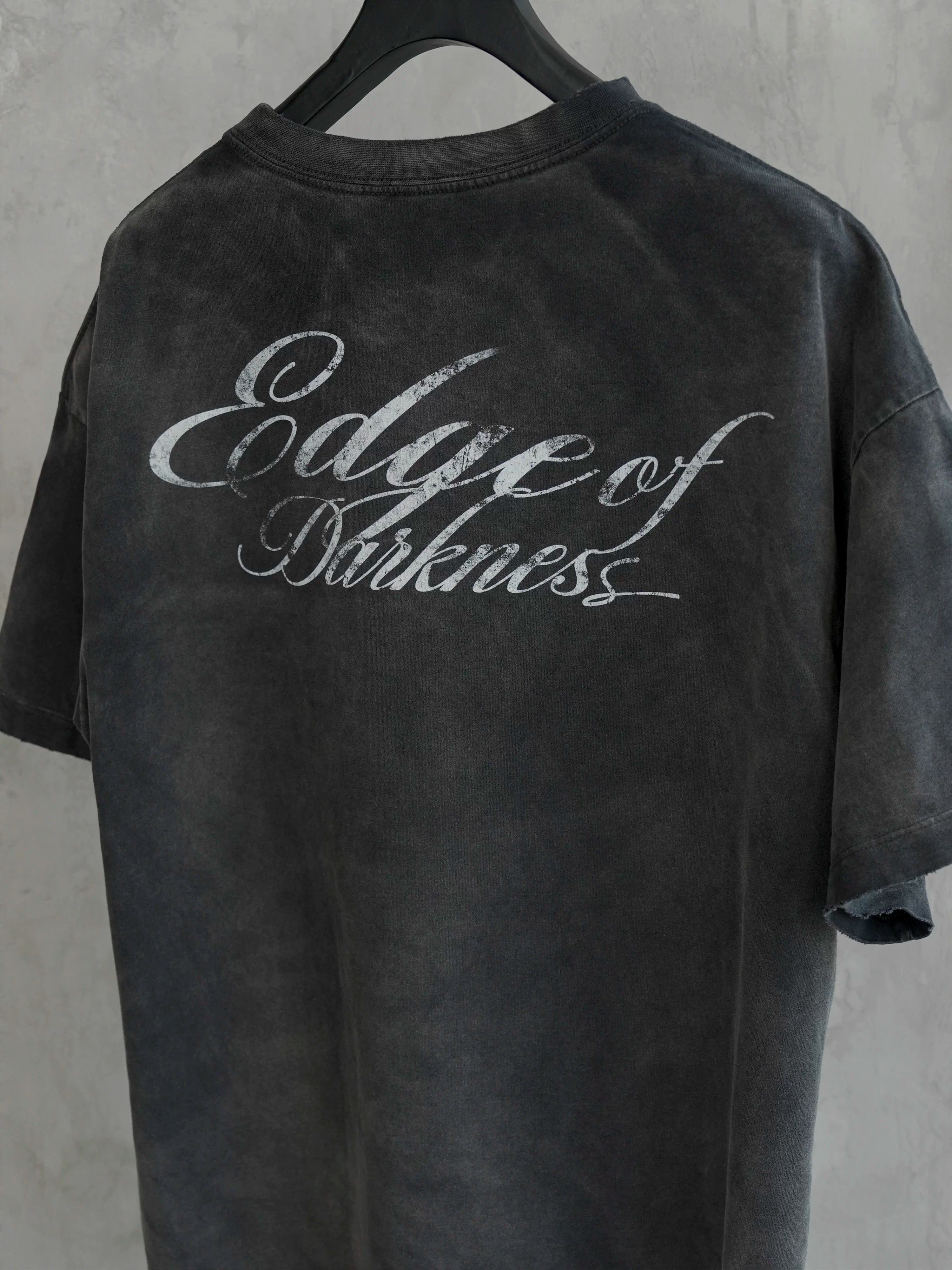 Loose Fit Washed Distressed Printed Tee