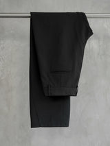 Matte Black Wrinkle-Resistant Dress Pants