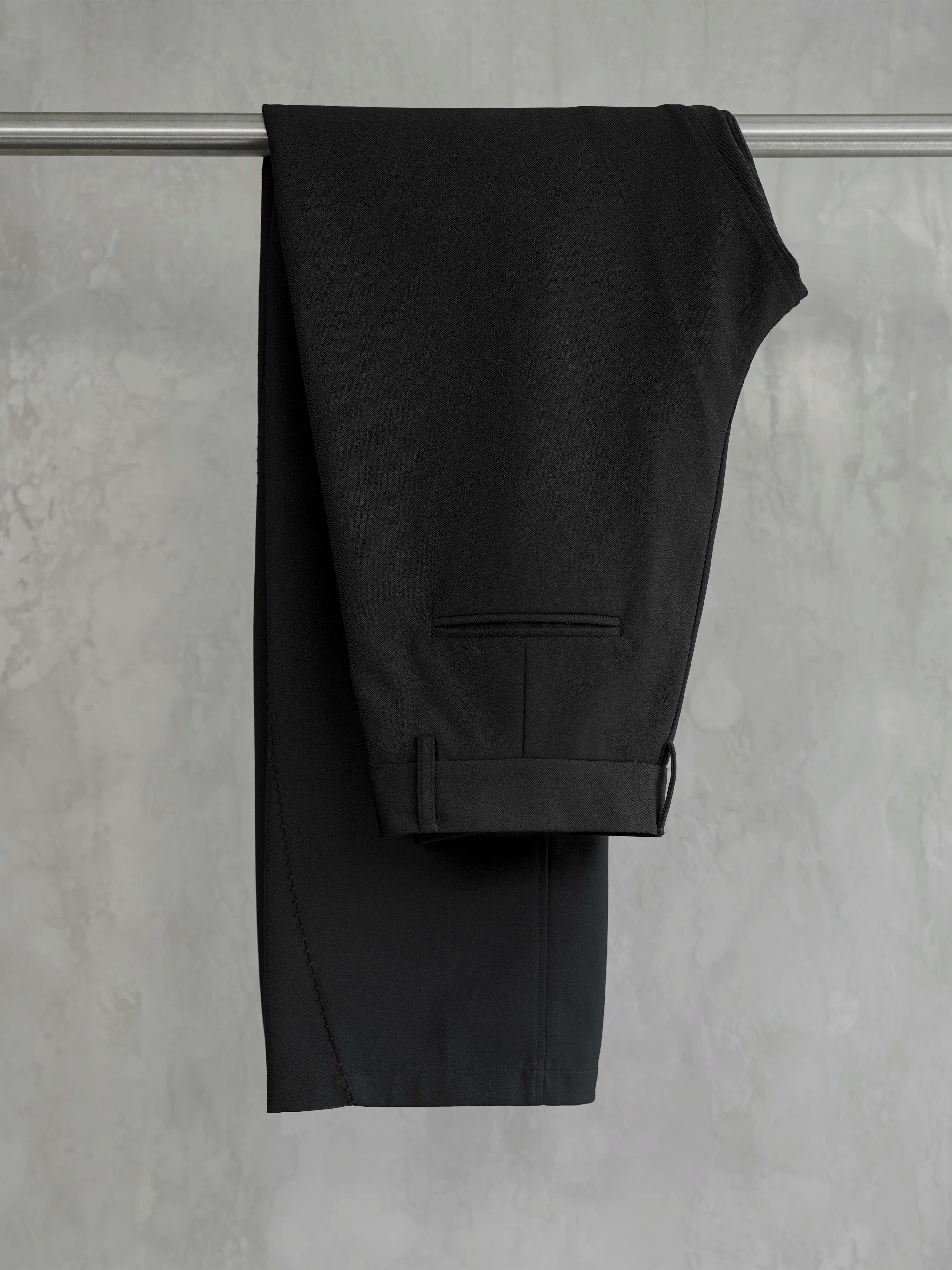 Matte Black Wrinkle-Resistant Dress Pants