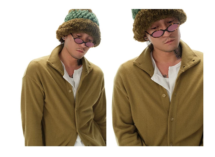 Turtleneck Merino Wool Cashmere Cardigan