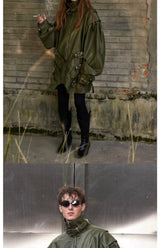 Loose Riveted Punk Leather Jacket