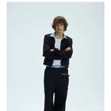 Reversible Plaid Embroidered Zip-front Fleece Jacket