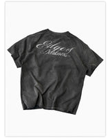 Loose Fit Washed Distressed Printed Tee