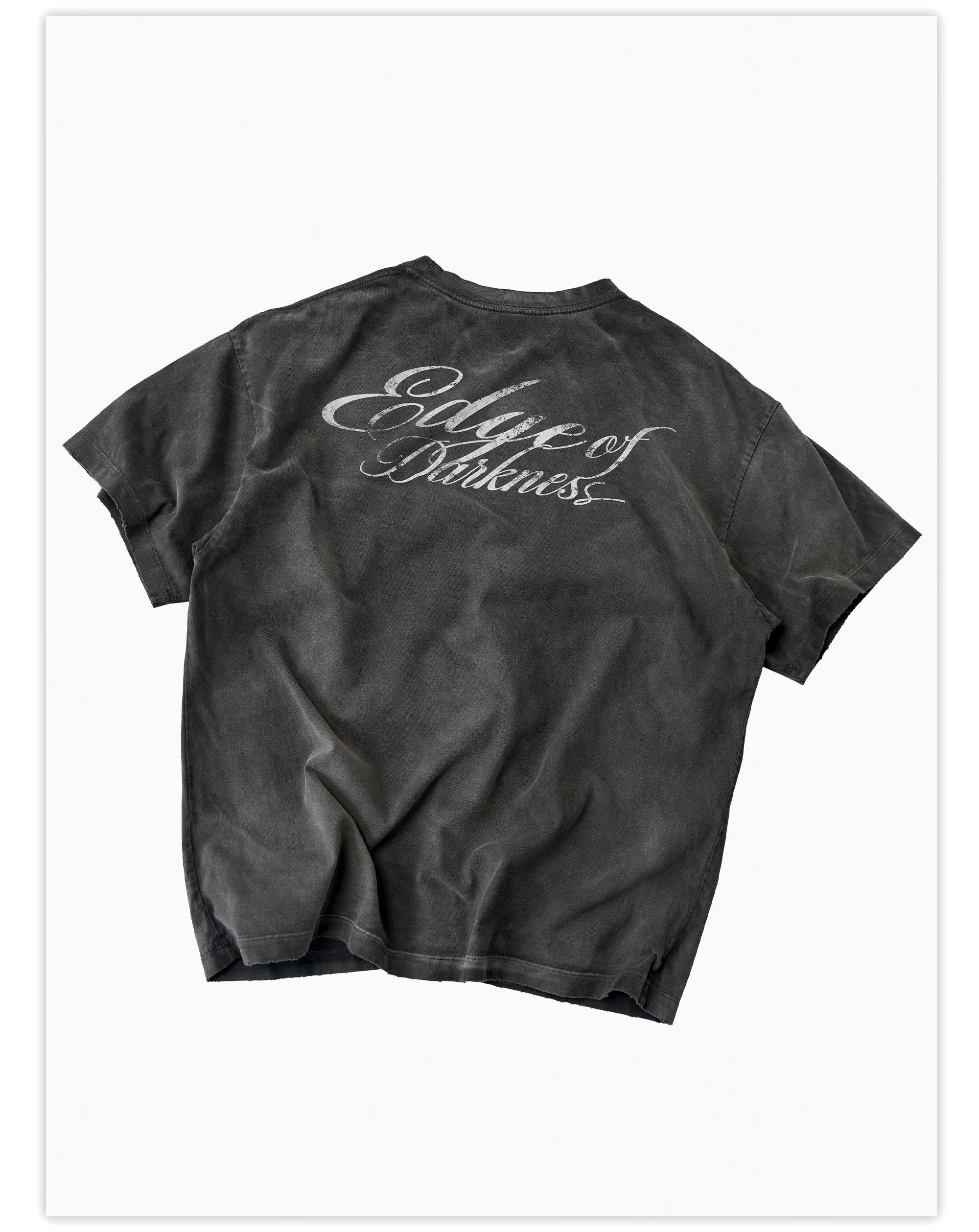 Loose Fit Washed Distressed Printed Tee