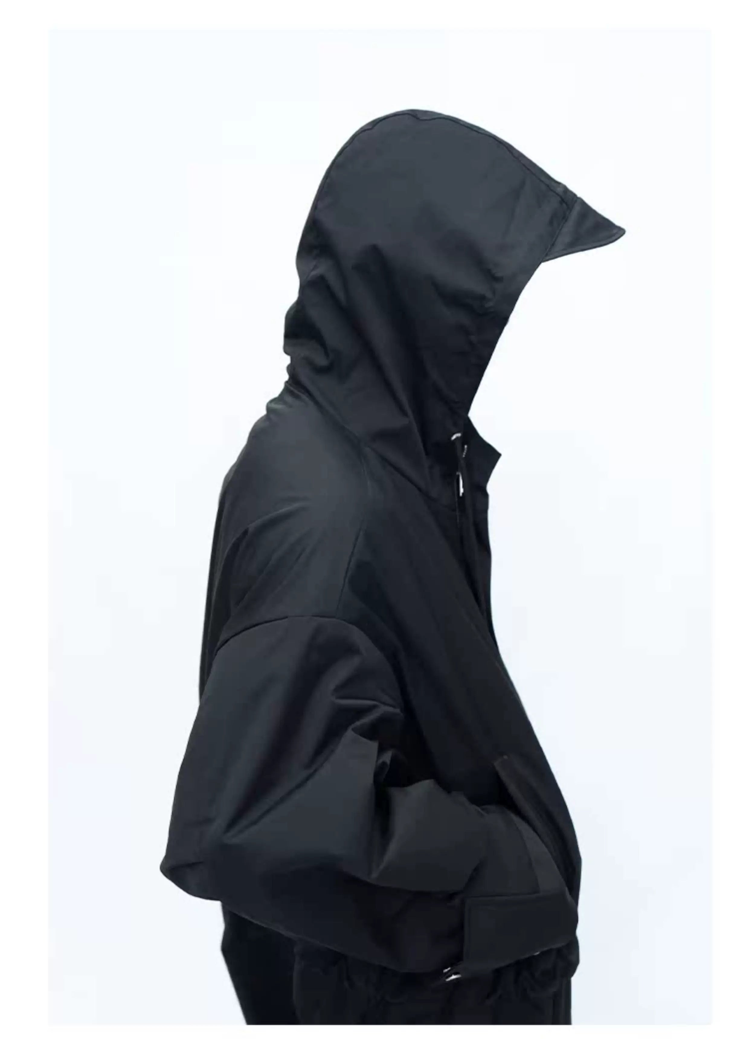 Hooded Long Water-resistant Waist-cinched Trench Coat