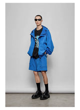 Pleated Metal Nylon Tech Cargo Shorts