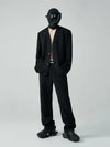 Unisex Loose Padded Uncollared Blazer