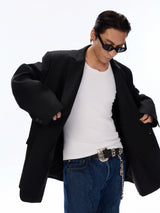 Oversized Structured Wool Blend Blazer