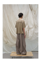 Loose Draped Pleated Curved Trousers