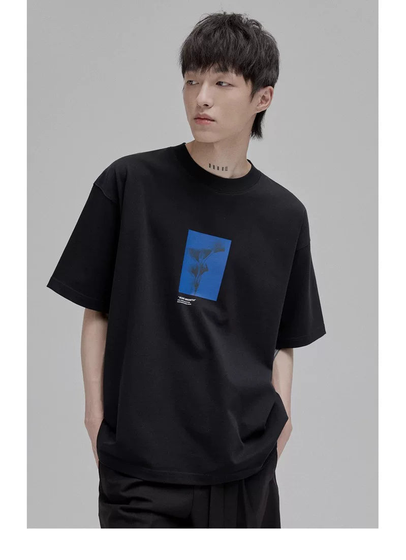 Floral Silhouette Print Short Sleeve Tee