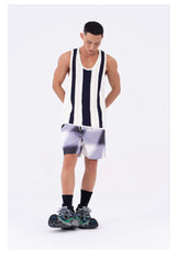 Men's Loose Striped Knit Tank Top
