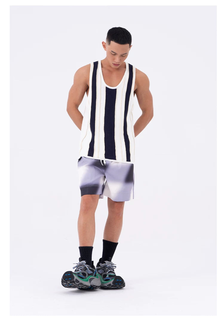 Men's Loose Striped Knit Tank Top