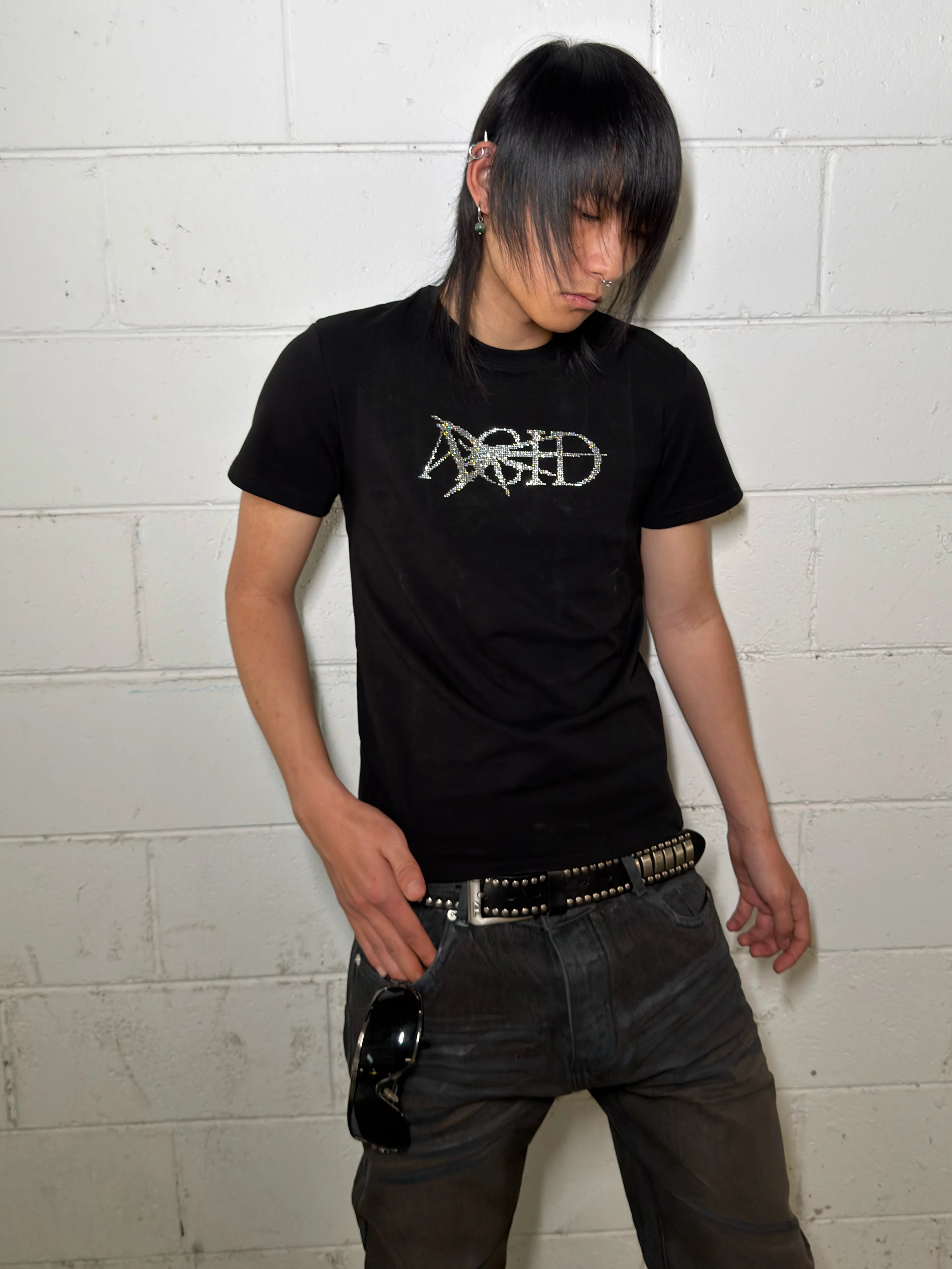 Acid Rock Band Slim Rhinestone Tee