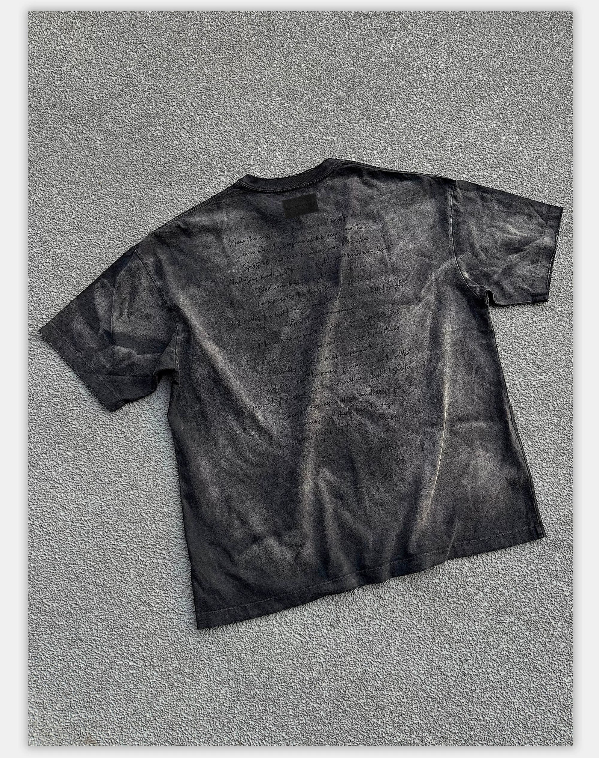 Loose Washed Distressed Black Graphic Tee