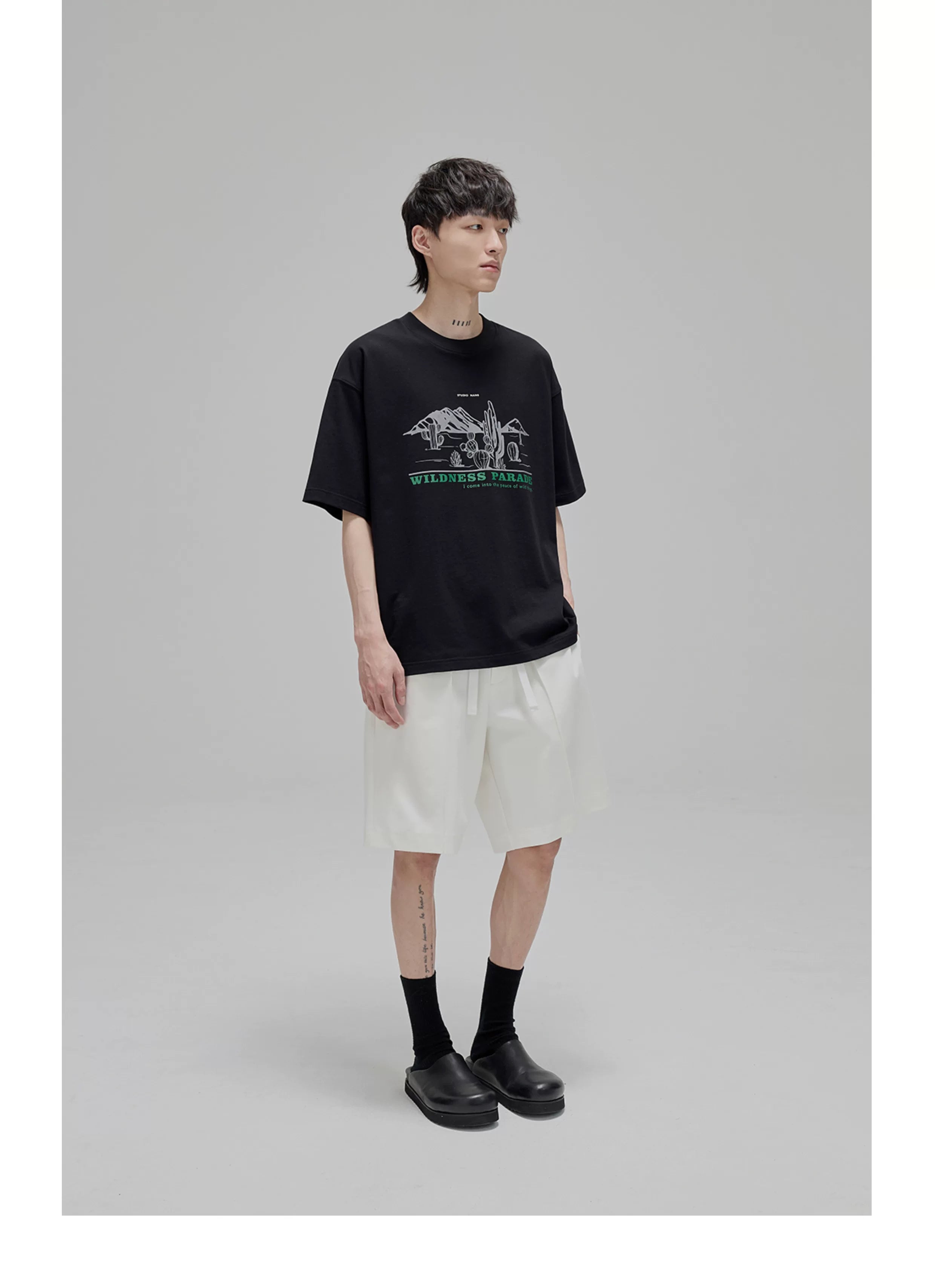 Illustrated Print Crew Neck Tee