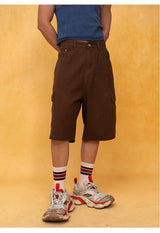 Men's Vintage Loose Cargo Denim Shorts