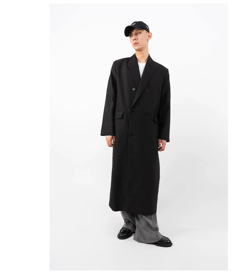 Men's Oversized Two-tone Windproof Trench Coat