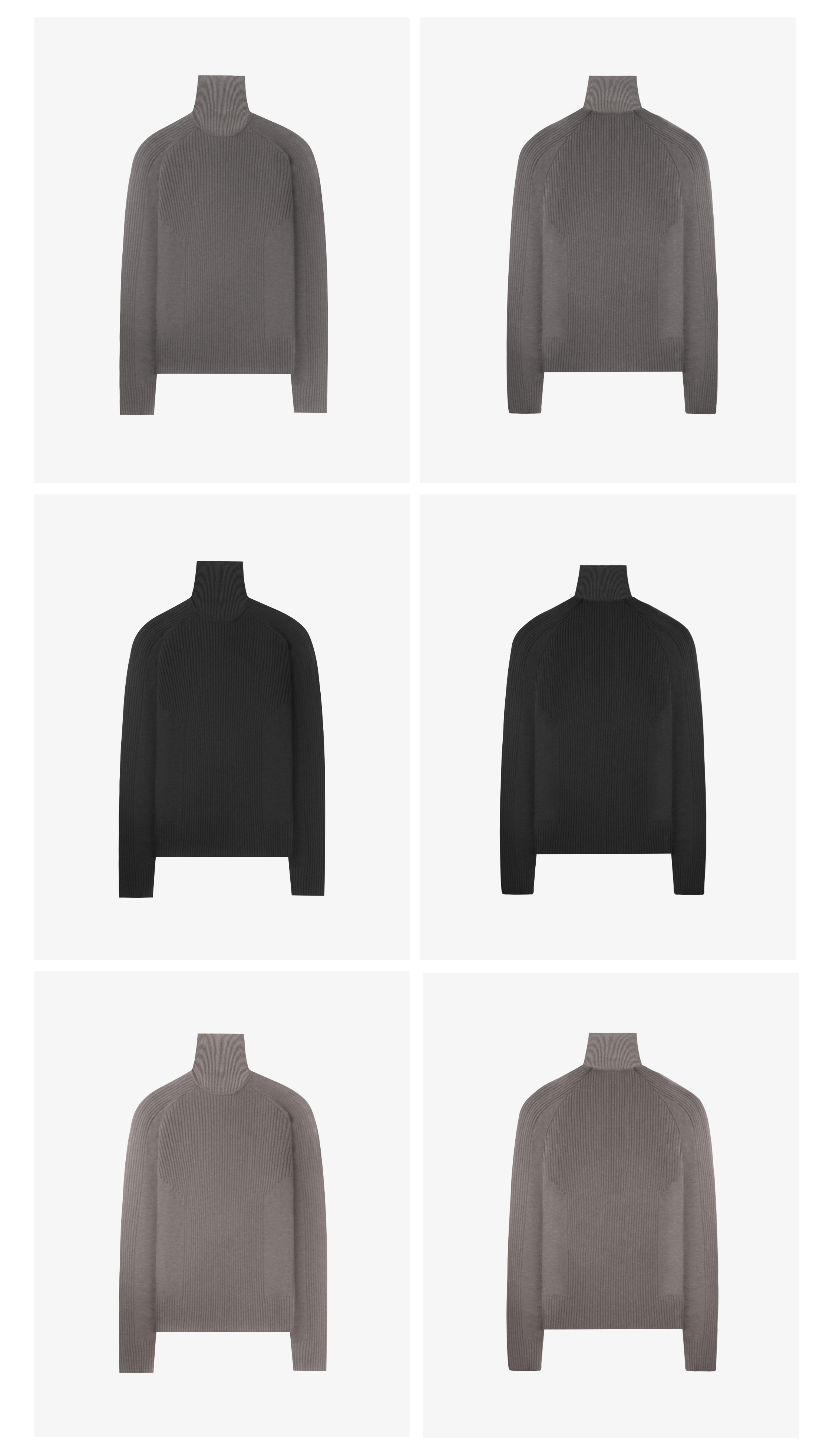 Long Sleeve Turtleneck Ribbed Knit Top
