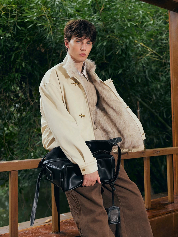 Tip-dyed Toscana PU Harrington Jacket