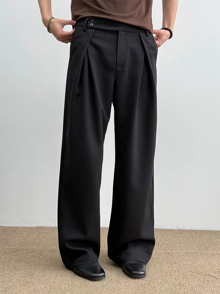 Pleated A-line Tailored Casual Pants