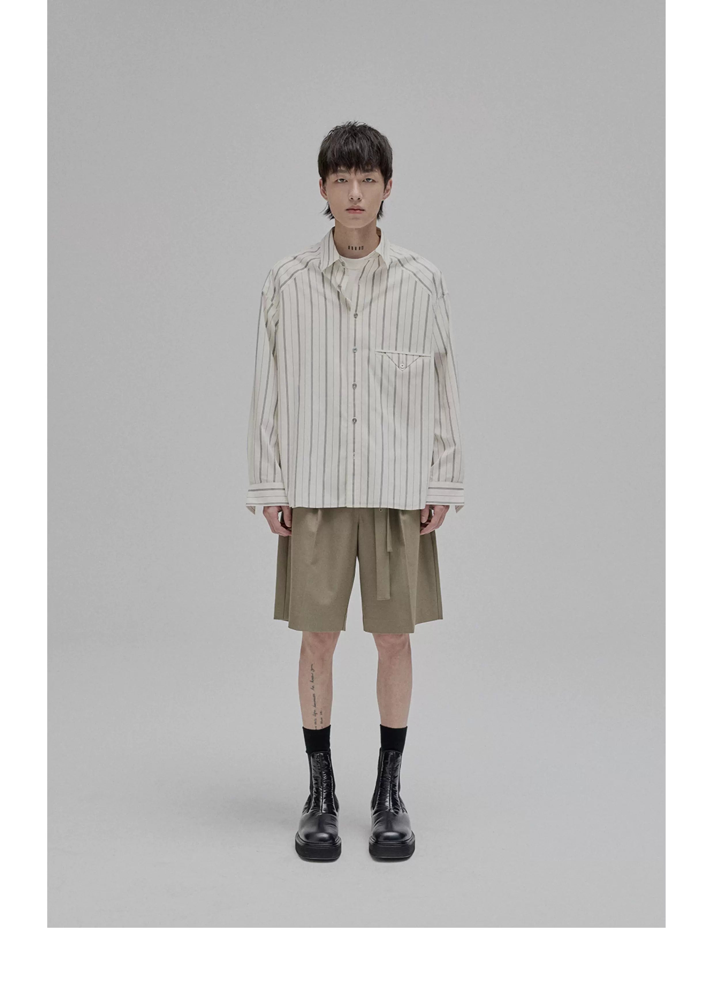 Blue White Striped Pocket Shirt