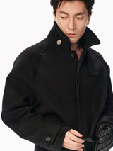 100% Wool Cropped Raglan Coat