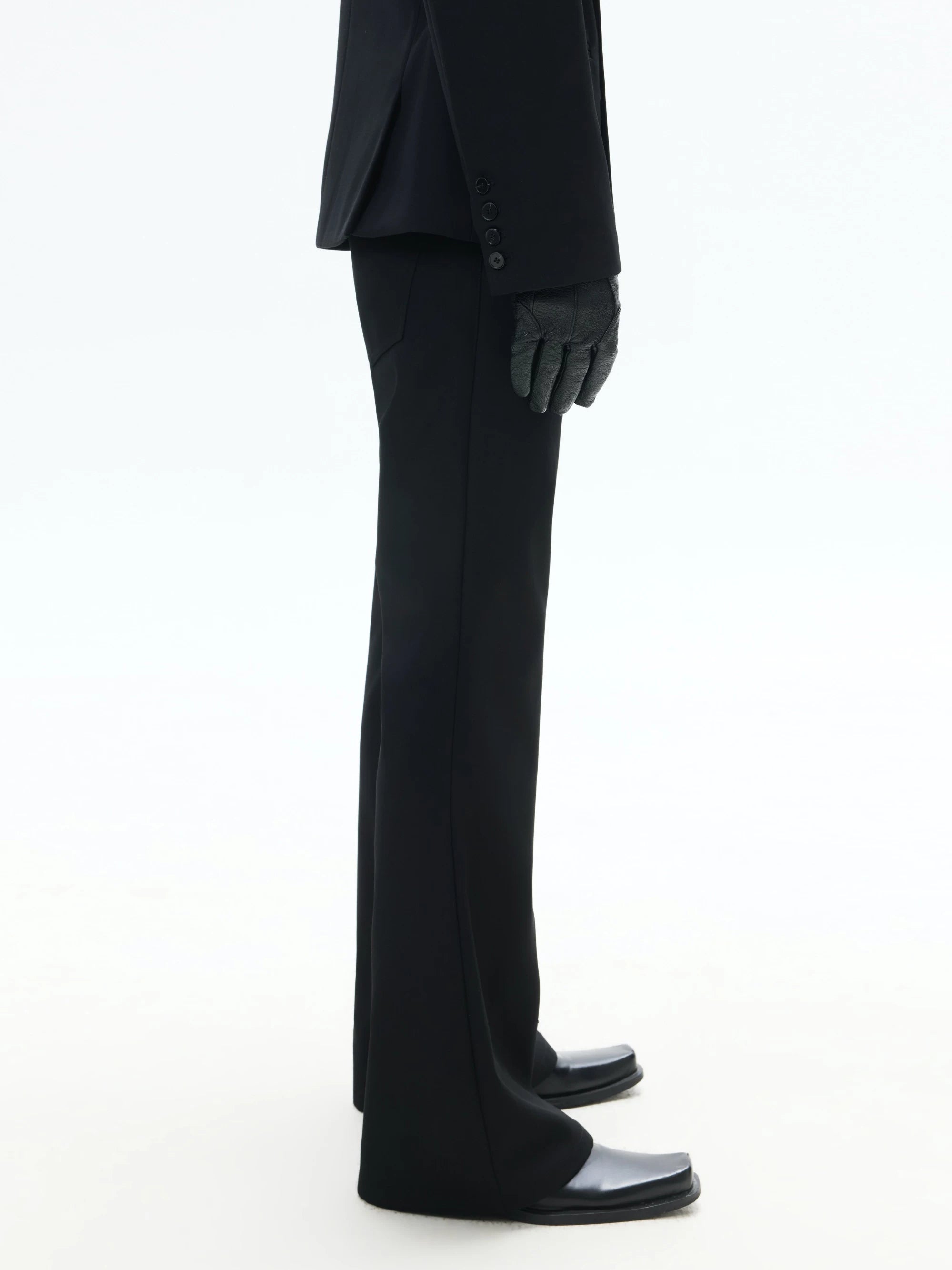 Black Straight Leg Casual Pants