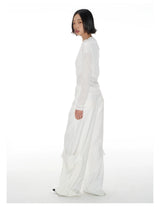 Dual Pocket Pleated Straight Flared Pants