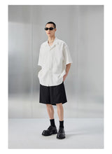 Bark Textured Cuban Collar Casual Shirt