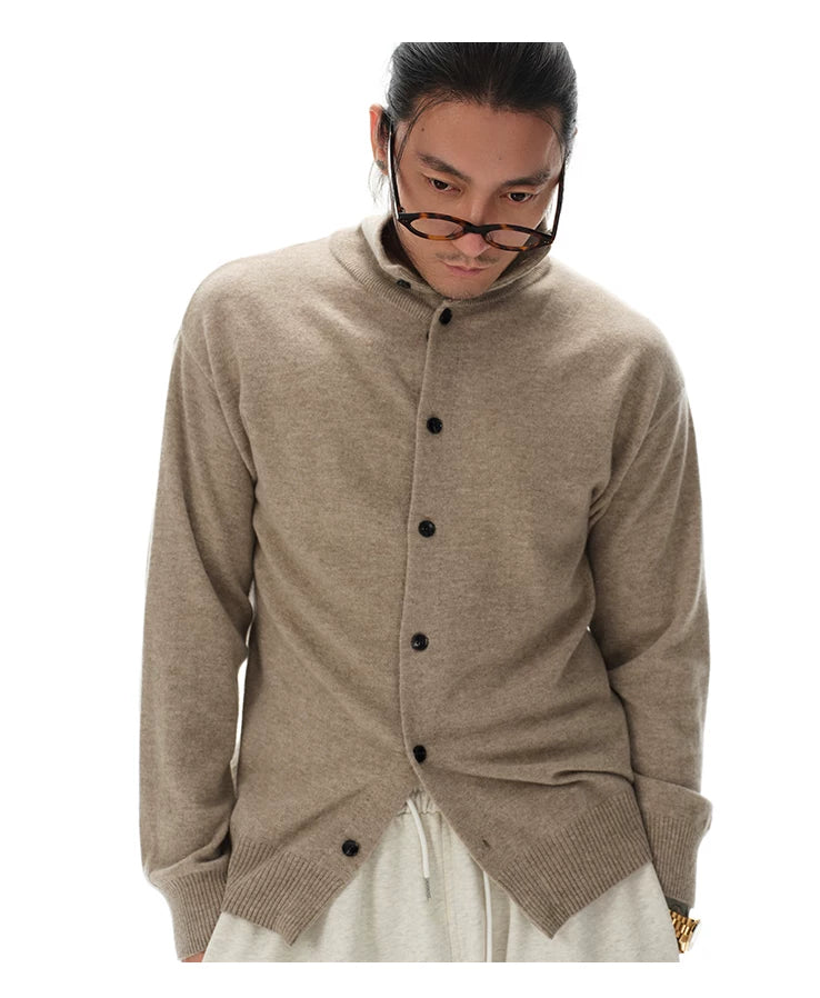 Turtleneck Merino Wool Cashmere Cardigan