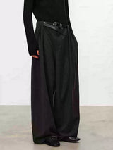 Striped Pleated Wide Leg Pants