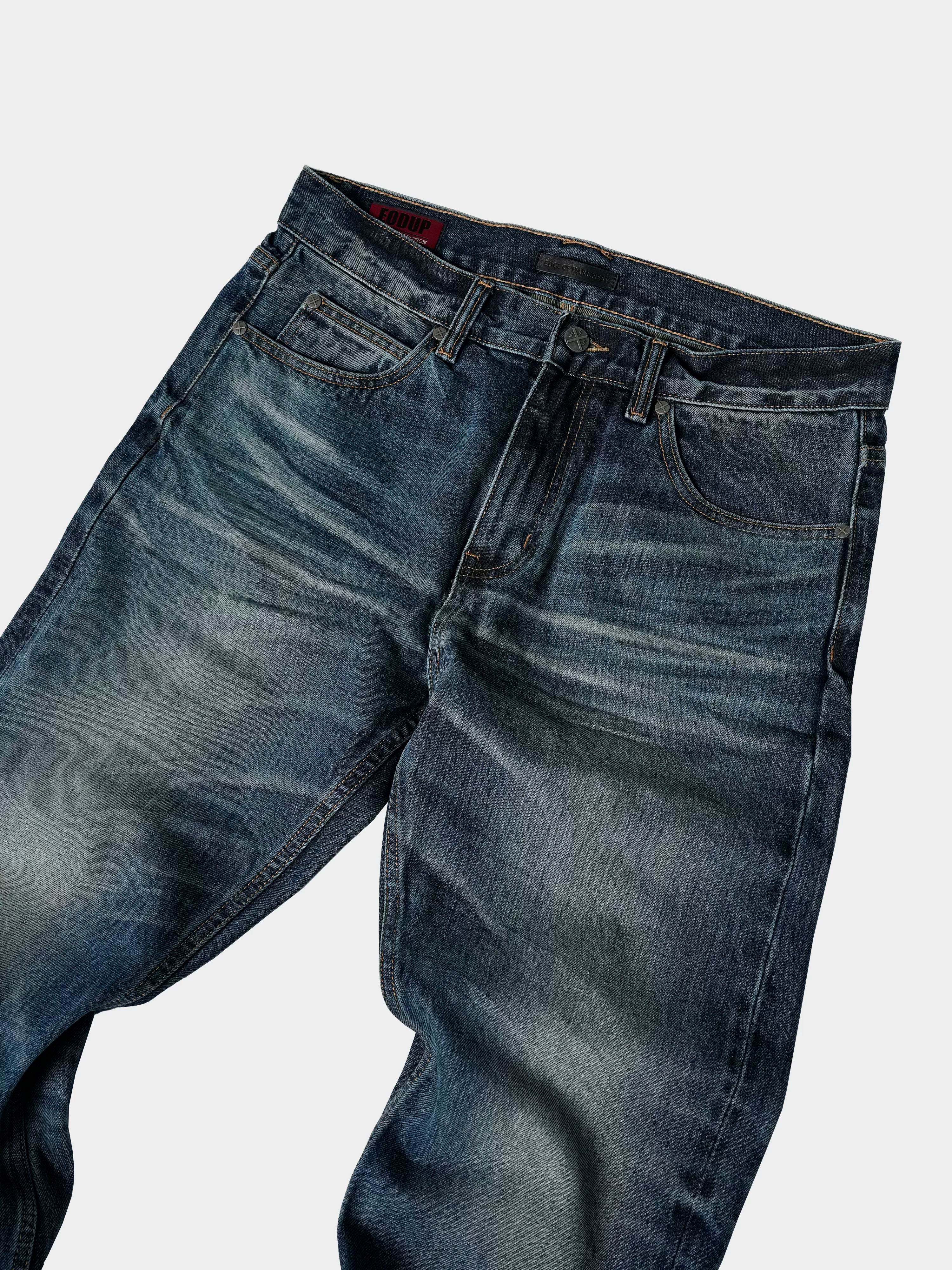 Dark Ice Blue Wash Straight Jeans