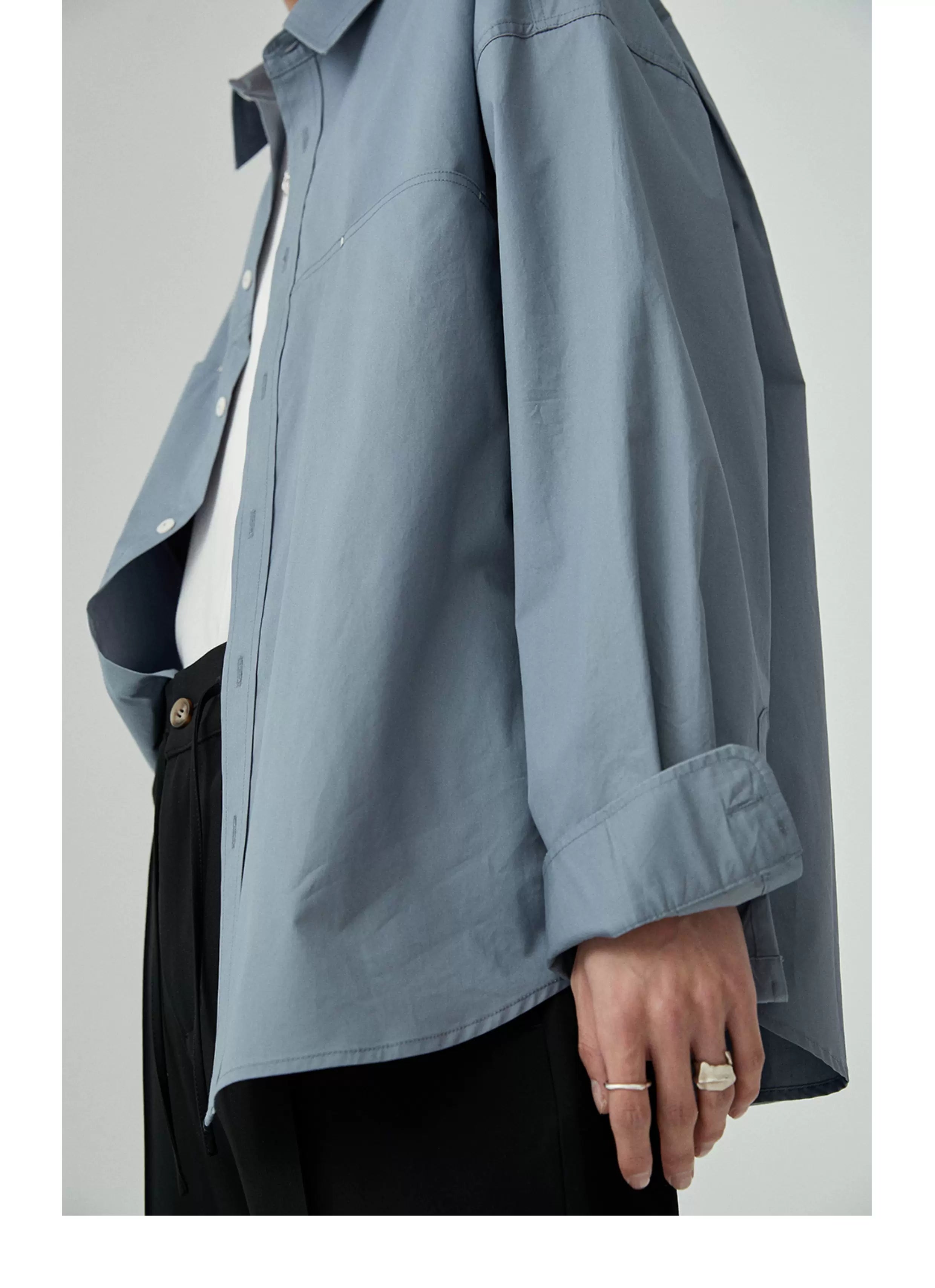 Split Pocket Basic Cotton Shirt