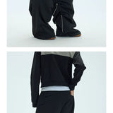 Black Side Adjustable Chain Casual Pants