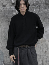 Chunky Knit Collared Button Sweater