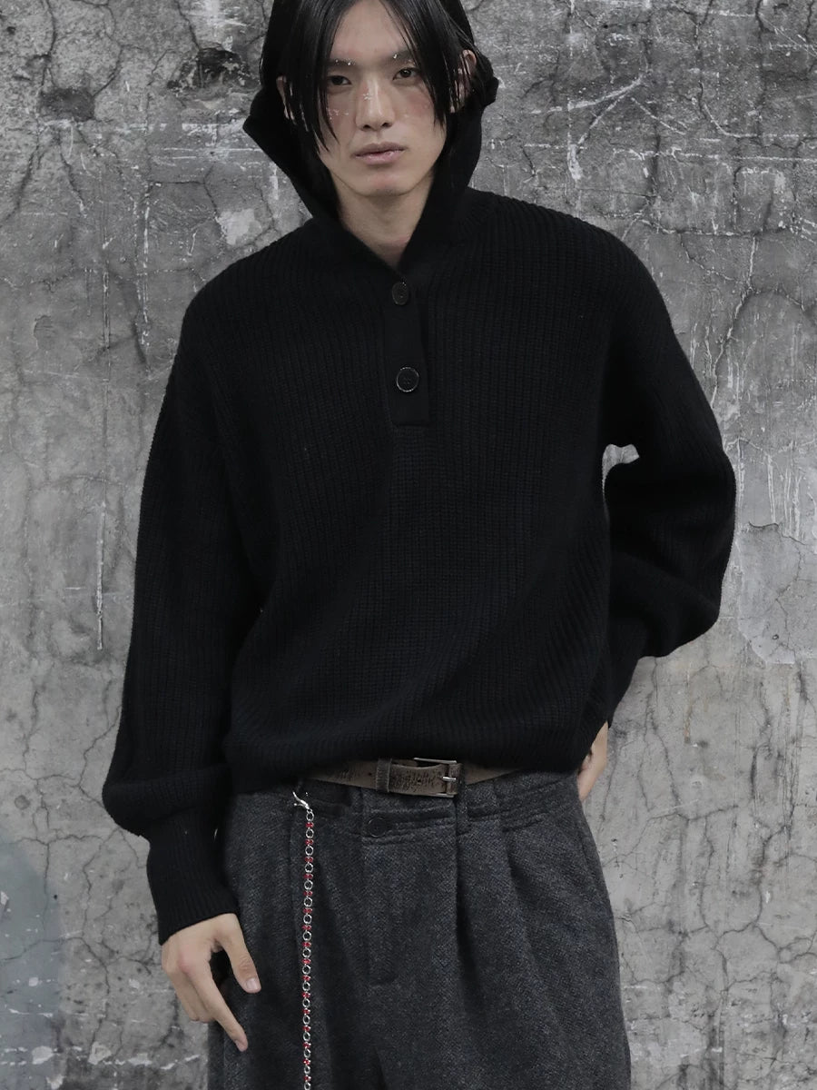 Chunky Knit Collared Button Sweater