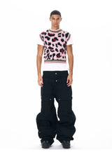 Men's Pink Leopard Print Fuzzy Vest