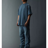 Two-Tone Washed Mesh Patchwork Tee