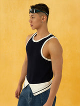 Men's Color Block Rib Knit Vest