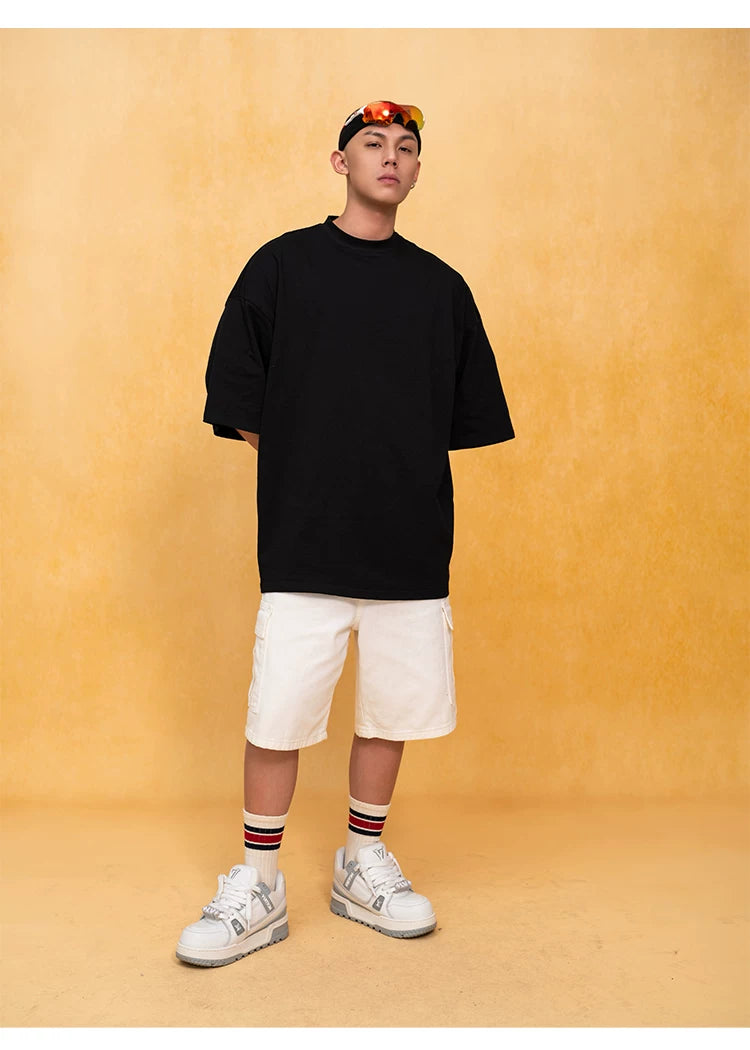 Men's Oversized Red Black White Tees