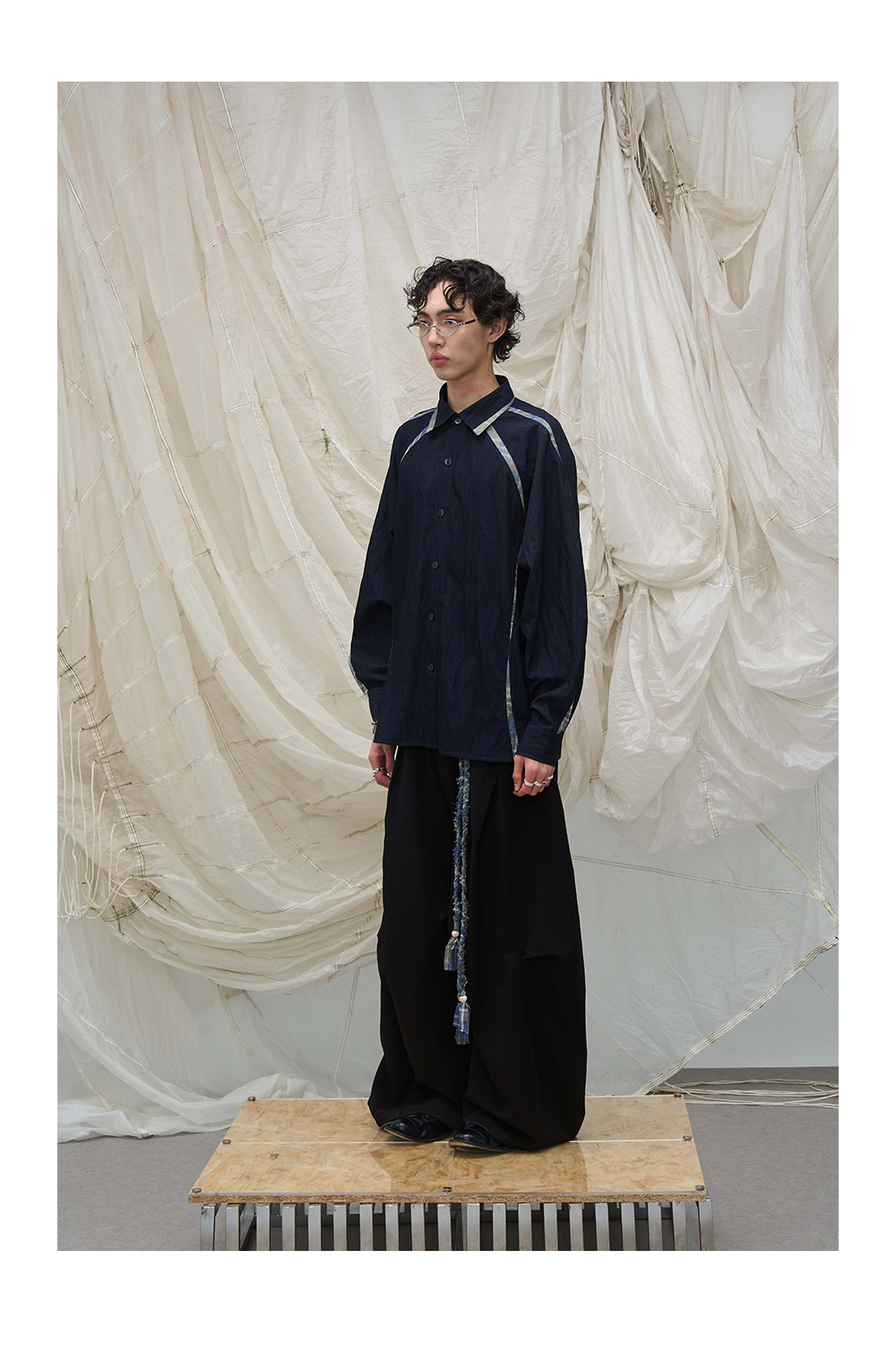 Washed Denim Split Shirt
